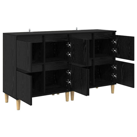 vidaXL Sideboards 2 pcs Black Oak 60 x 35 x 70 cm Engineered Wood