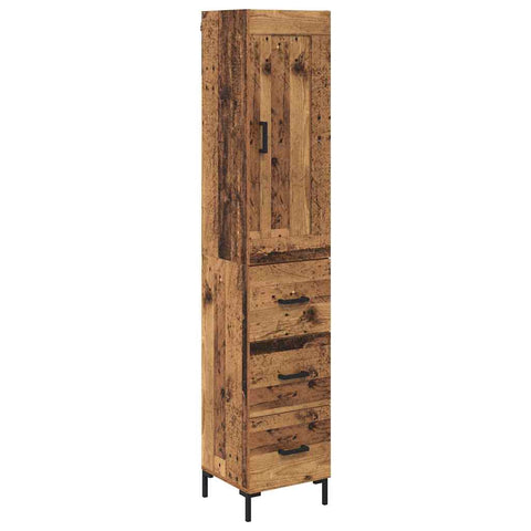 vidaXL Highboard Old Wood 34.5 x 34 x 180 cm Engineered Wood