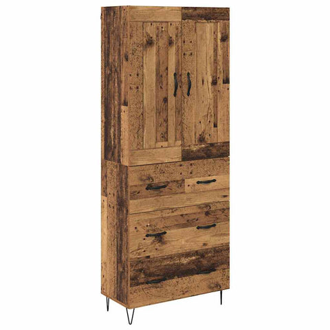 vidaXL Highboard Old Wood 69.5 x 34 x 180 cm Engineered Wood