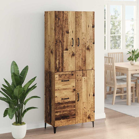 vidaXL Highboard Old Wood 69.5 x 34 x 180 cm Engineered Wood
