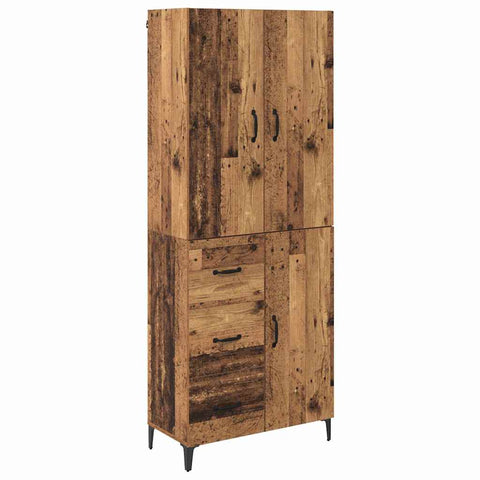 vidaXL Highboard Old Wood 69.5 x 34 x 180 cm Engineered Wood