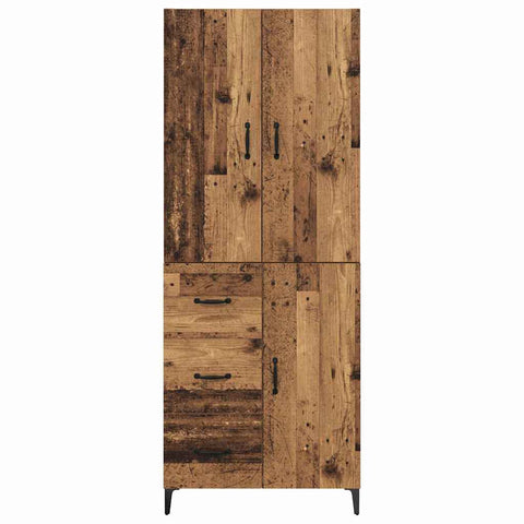 vidaXL Highboard Old Wood 69.5 x 34 x 180 cm Engineered Wood