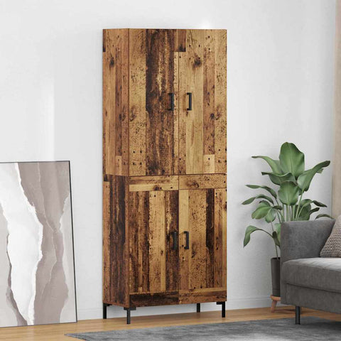 vidaXL Highboard Old Wood 69.5 x 34 x 180 cm Engineered Wood