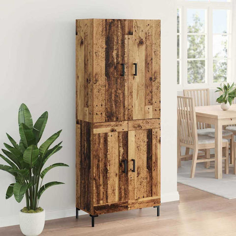 vidaXL Highboard Old Wood 69.5 x 34 x 180 cm Engineered Wood