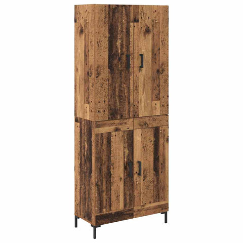 vidaXL Highboard Old Wood 69.5 x 34 x 180 cm Engineered Wood