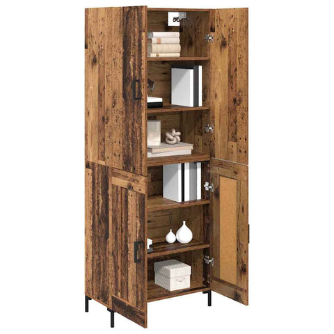 vidaXL Highboard Old Wood 69.5 x 34 x 180 cm Engineered Wood