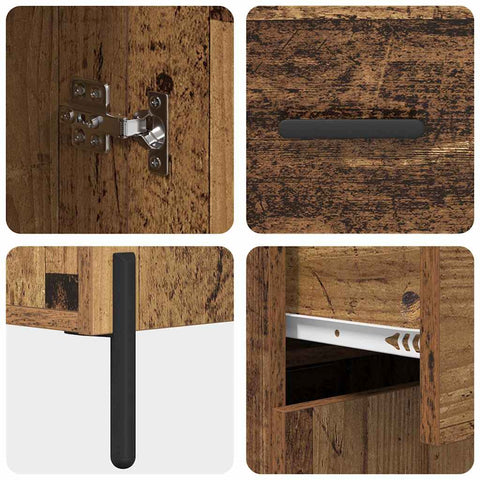 vidaXL Highboard Old Wood 69.5 x 34 x 180 cm Engineered Wood