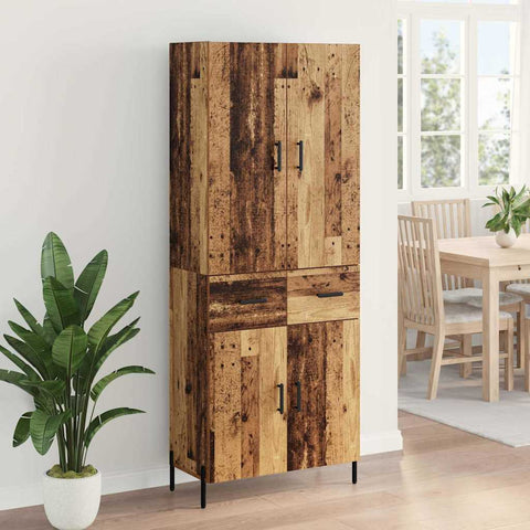 vidaXL Highboard Old Wood 69.5 x 34 x 180 cm Engineered Wood