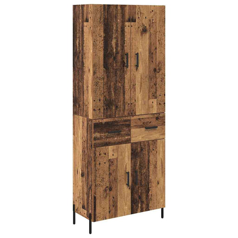 vidaXL Highboard Old Wood 69.5 x 34 x 180 cm Engineered Wood