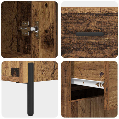 vidaXL Highboard Old Wood 69.5 x 34 x 180 cm Engineered Wood