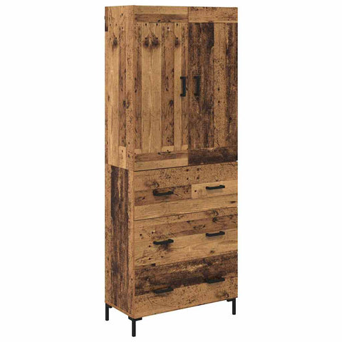 vidaXL Highboard Old Wood 69.5 x 34 x 180 cm Engineered Wood