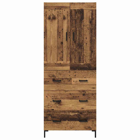 vidaXL Highboard Old Wood 69.5 x 34 x 180 cm Engineered Wood