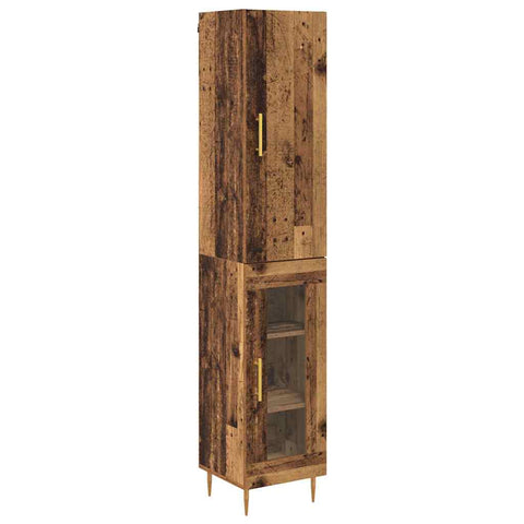 vidaXL Highboard Old Wood 34.5 x 34 x 180 cm Engineered Wood