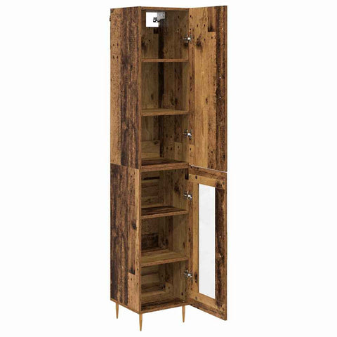 vidaXL Highboard Old Wood 34.5 x 34 x 180 cm Engineered Wood