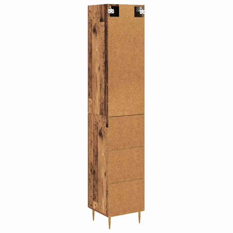 vidaXL Highboard Old Wood 34.5 x 34 x 180 cm Engineered Wood
