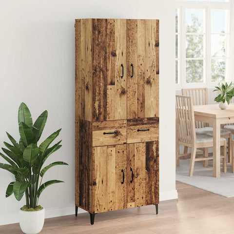 vidaXL Highboard Old Wood 69.5 x 34 x 180 cm Engineered Wood