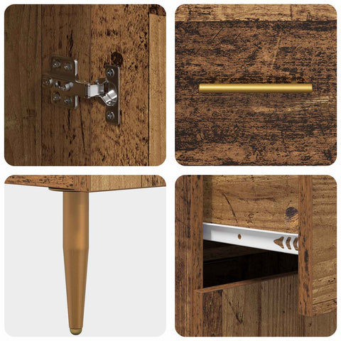 vidaXL Highboard Old Wood 69.5 x 34 x 180 cm Engineered Wood