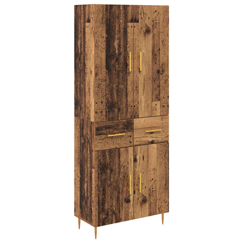 vidaXL Highboard Old Wood 69.5 x 34 x 180 cm Engineered Wood