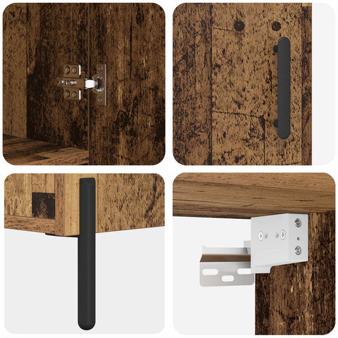 vidaXL Highboard Old Wood 69.5 x 34 x 180 cm Engineered Wood