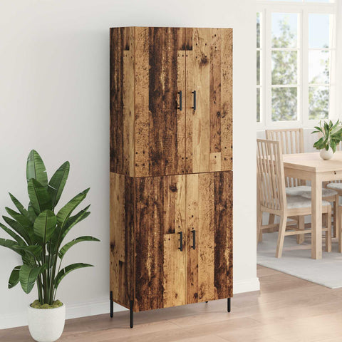 vidaXL Highboard Old Wood 69.5 x 34 x 180 cm Engineered Wood