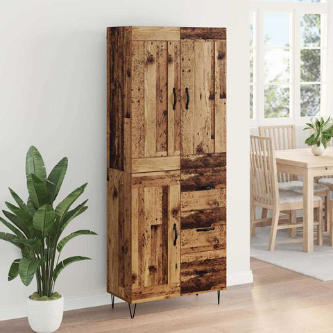 vidaXL Highboard Old Wood 69.5 x 34 x 180 cm Engineered Wood