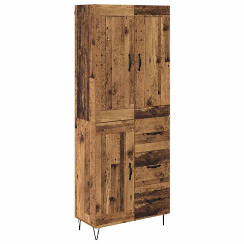 vidaXL Highboard Old Wood 69.5 x 34 x 180 cm Engineered Wood