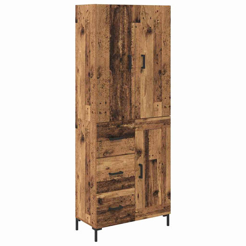 vidaXL Highboard Old Wood 69.5 x 34 x 180 cm Engineered Wood