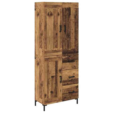 vidaXL Highboard Old Wood 69.5 x 34 x 180 cm Engineered Wood