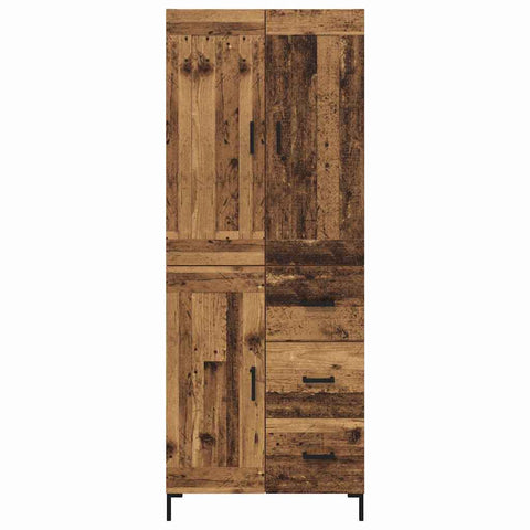 vidaXL Highboard Old Wood 69.5 x 34 x 180 cm Engineered Wood