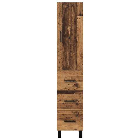 vidaXL Highboard Old Wood 34.5 x 34 x 180 cm Engineered Wood