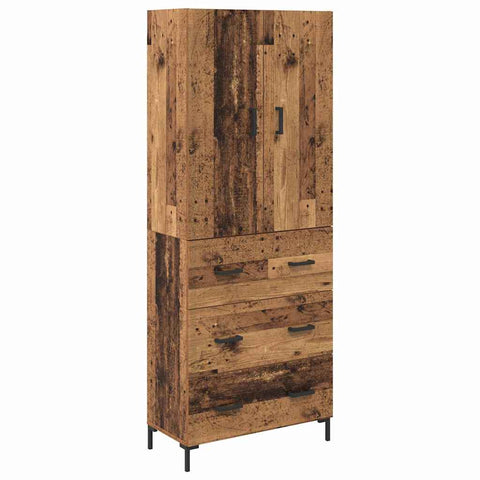 vidaXL Highboard Old Wood 69.5 x 34 x 180 cm Engineered Wood