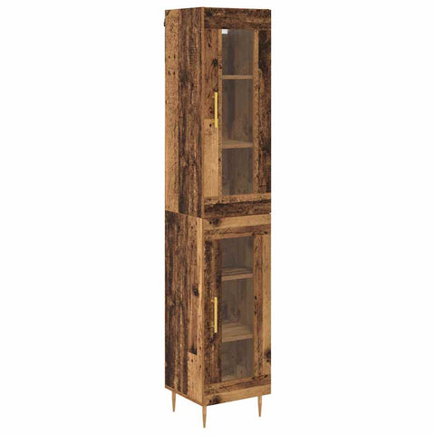 vidaXL Highboard Old Wood 34.5 x 34 x 180 cm Engineered Wood