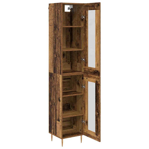 vidaXL Highboard Old Wood 34.5 x 34 x 180 cm Engineered Wood