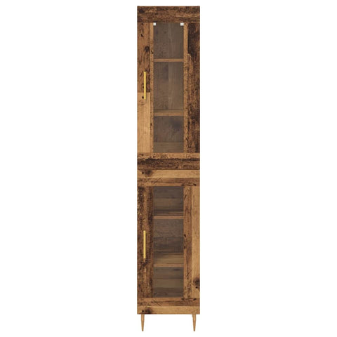 vidaXL Highboard Old Wood 34.5 x 34 x 180 cm Engineered Wood