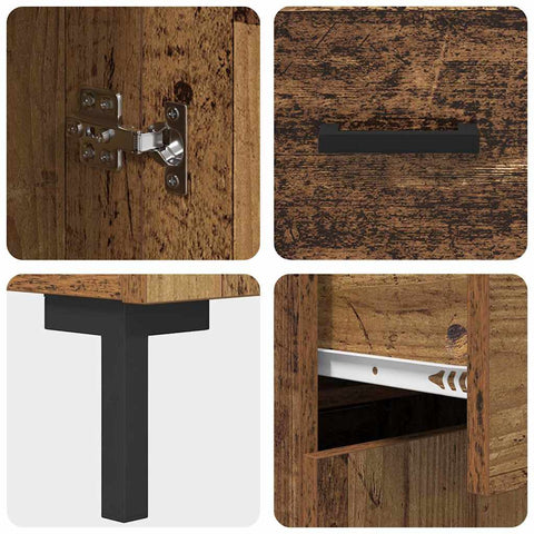 vidaXL Highboard Old Wood 69.5 x 34 x 180 cm Engineered Wood