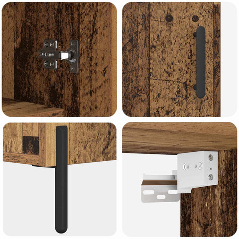 vidaXL Highboard Old Wood 69.5 x 34 x 180 cm Engineered Wood