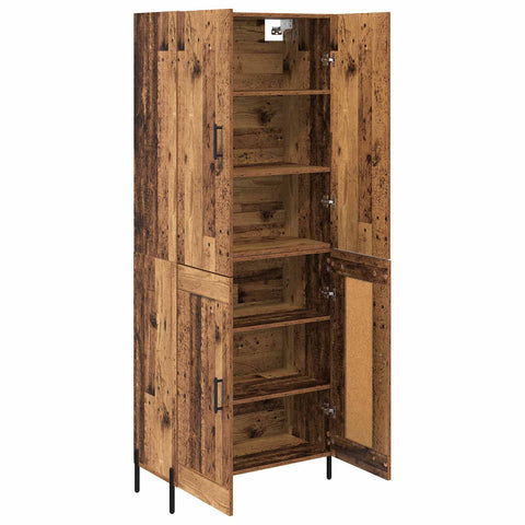 vidaXL Highboard Old Wood 69.5 x 34 x 180 cm Engineered Wood