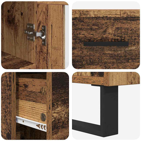 vidaXL Highboard Old Wood 69.5 x 34 x 180 cm Engineered Wood