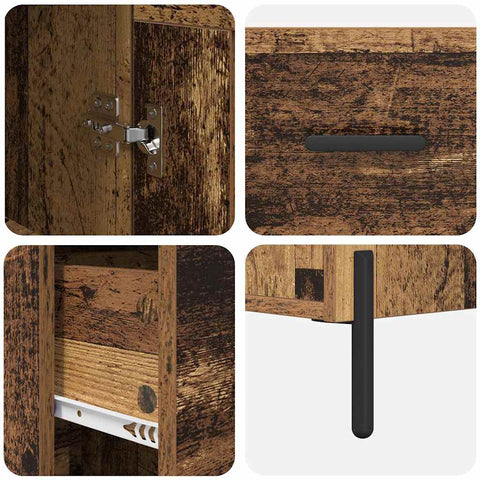 vidaXL Highboard Old Wood 34.5 x 34 x 180 cm Engineered Wood