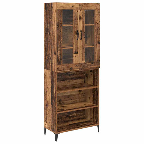 vidaXL Highboard Old Wood 69.5 x 34 x 180 cm Engineered Wood