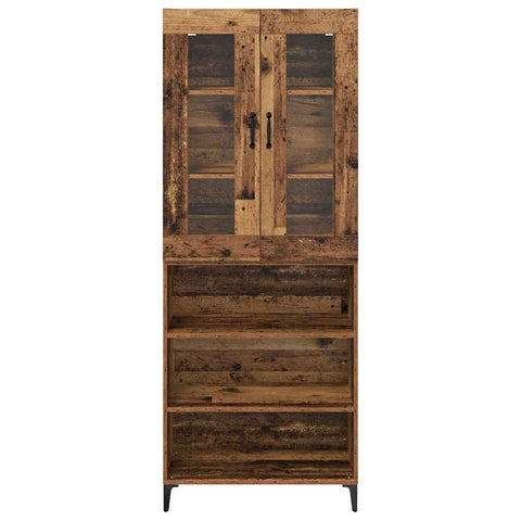vidaXL Highboard Old Wood 69.5 x 34 x 180 cm Engineered Wood