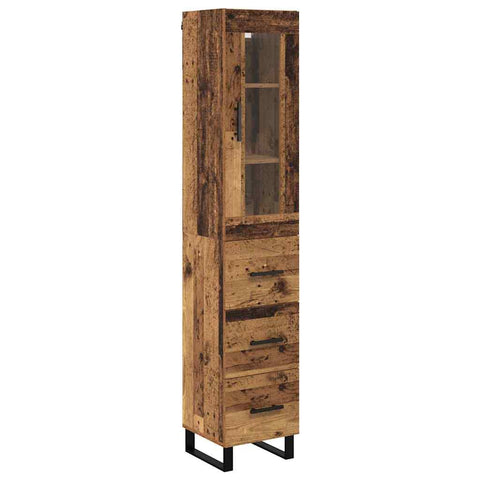 vidaXL Highboard Old Wood 69.5 x 34 x 180 cm Engineered Wood