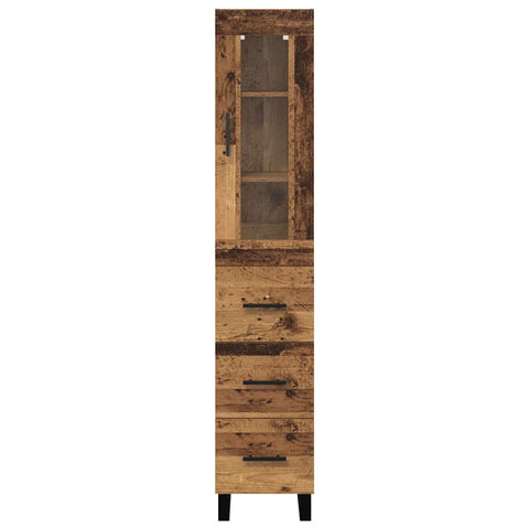 vidaXL Highboard Old Wood 69.5 x 34 x 180 cm Engineered Wood