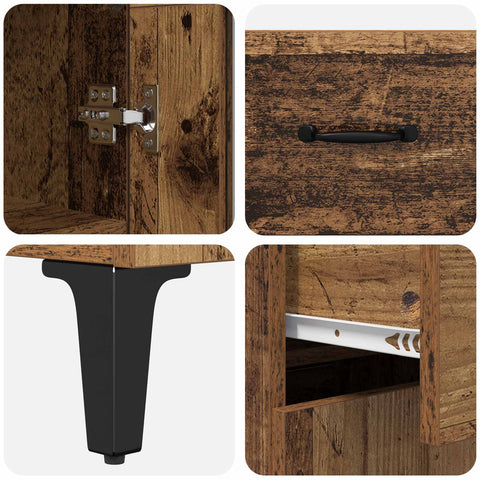 vidaXL Highboard Old Wood 69.5 x 34 x 180 cm Engineered Wood