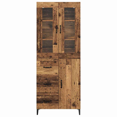 vidaXL Highboard Old Wood 69.5 x 34 x 180 cm Engineered Wood