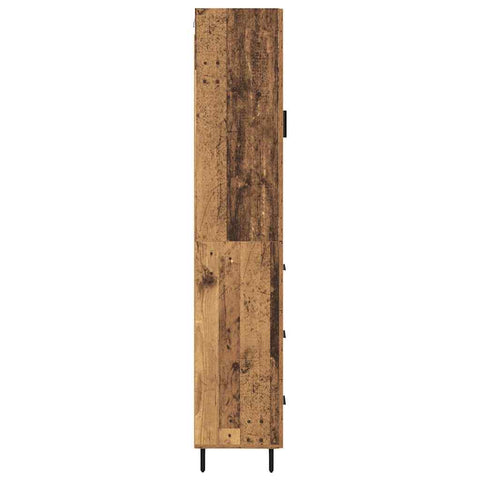 vidaXL Highboard Old Wood 34.5 x 34 x 180 cm Engineered Wood