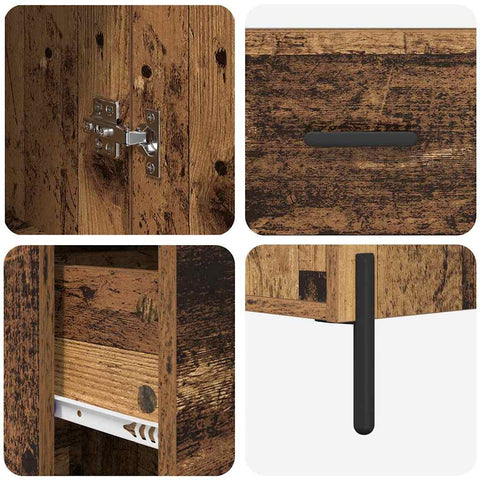 vidaXL Highboard Old Wood 34.5 x 34 x 180 cm Engineered Wood