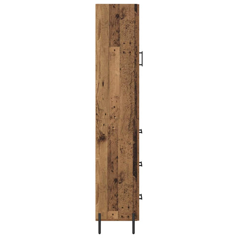 vidaXL Highboard Old Wood 34.5 x 34 x 180 cm Engineered Wood