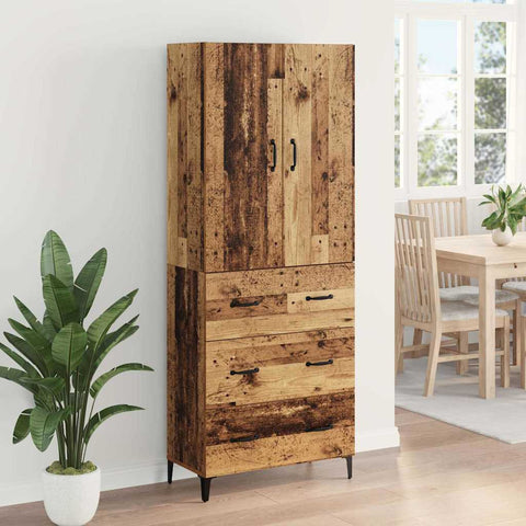 vidaXL Highboard Old Wood 69.5 x 34 x 180 cm Engineered Wood