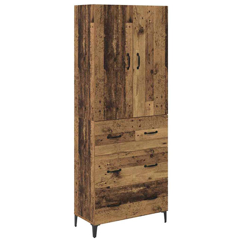 vidaXL Highboard Old Wood 69.5 x 34 x 180 cm Engineered Wood